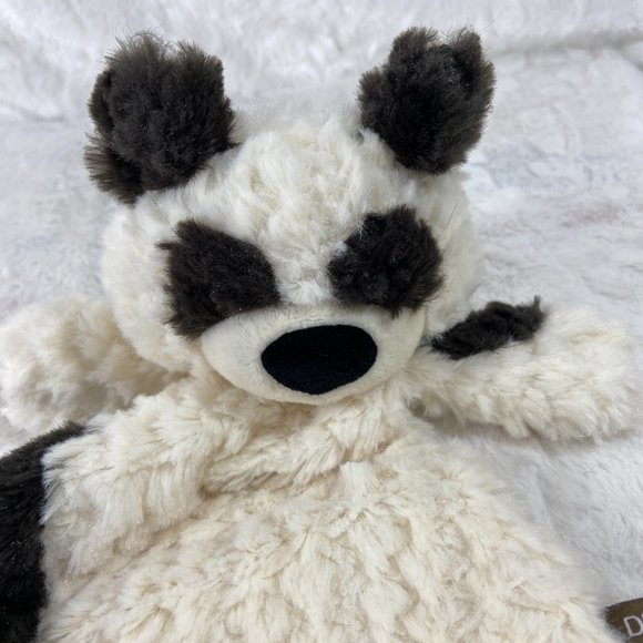 Demdaco Panda Bear Security Blanket Plush Lovey Soft Pita Baby Rattle Toy - Picture 3 of 6